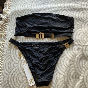NEW MESHKI Black Strapless Bikini